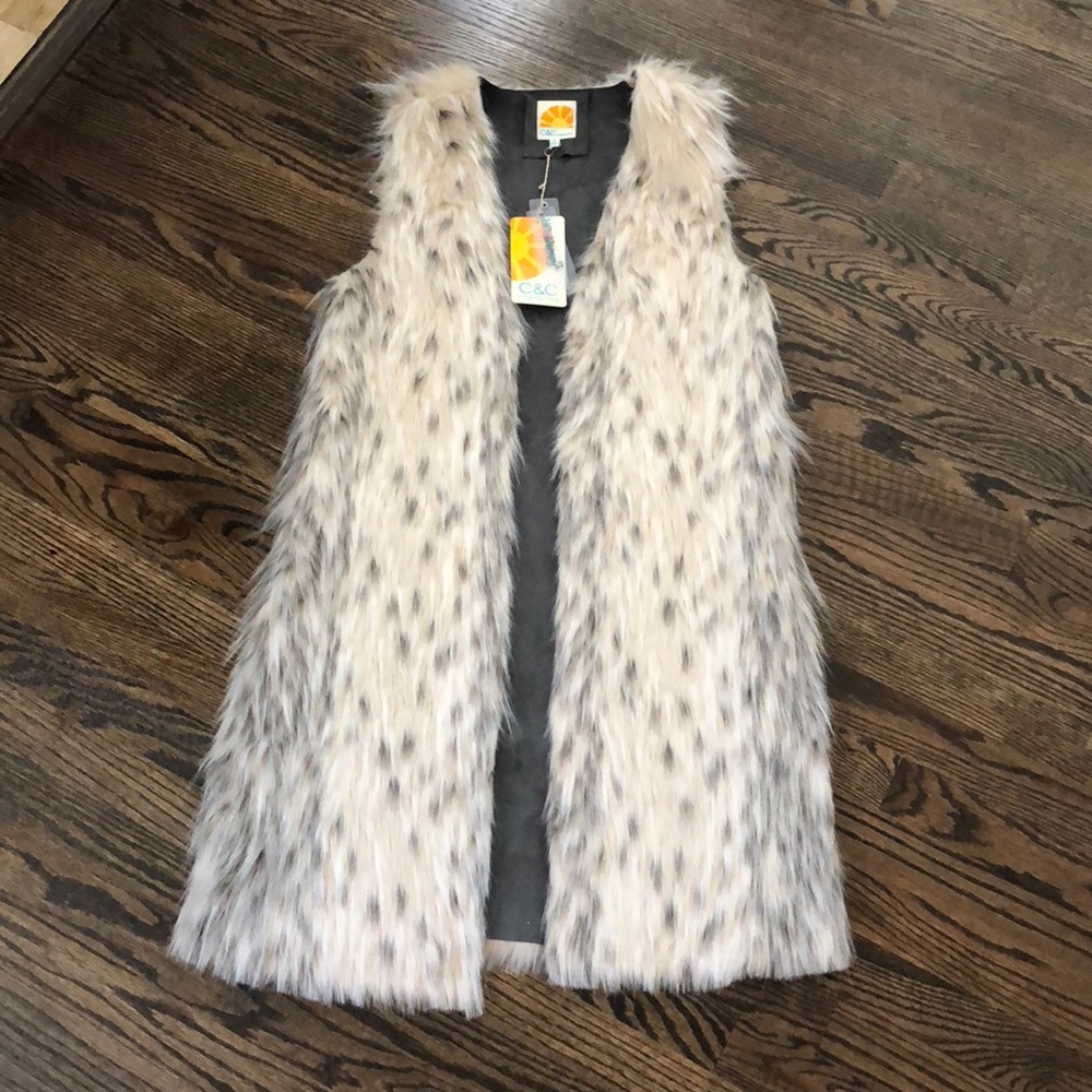 C&C Reversible faux fur vest